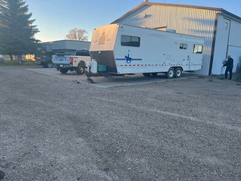 An RCMP detachment has been set up in a Saskatchewan village after the self-proclaimed 'Queen of Canada' and her followers moved into an abandoned school. (Supplied)