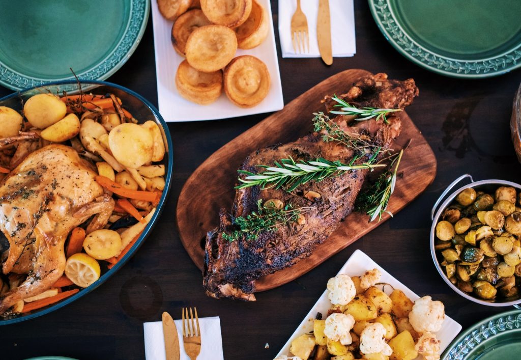 A meal prepared on Thanksgiving