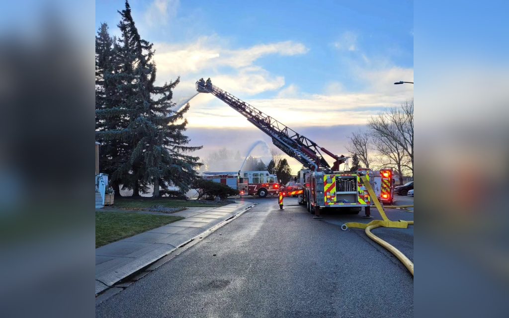 Lethbridge fire crews attend to three homes caught a blaze