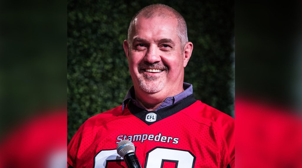 Bruce Covernton, a former offensive lineman who won two Grey Cups with the Calgary Stampeders, died Tuesday. He was 57. (Courtesy Calgary Stampeders, X)