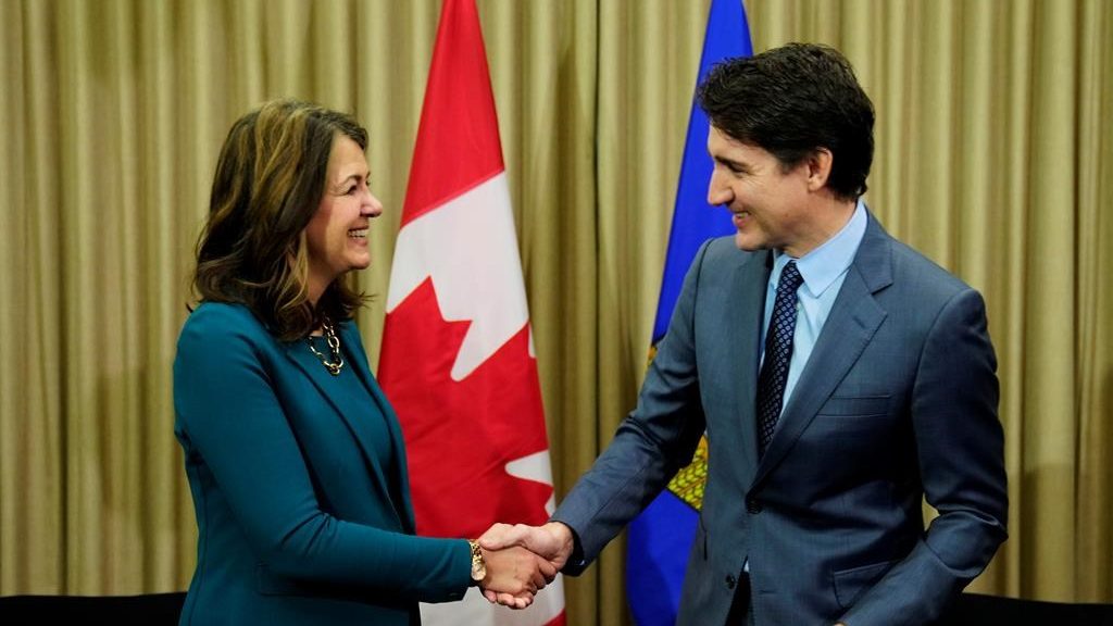 Alberta Premier Danielle Smith and Prime Minister Justin Trudeau