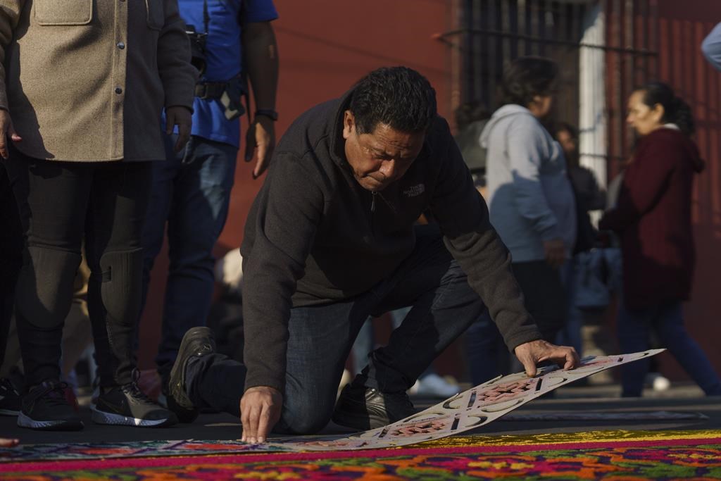 Hours to make and seconds to destroy Holy Week flower carpets are