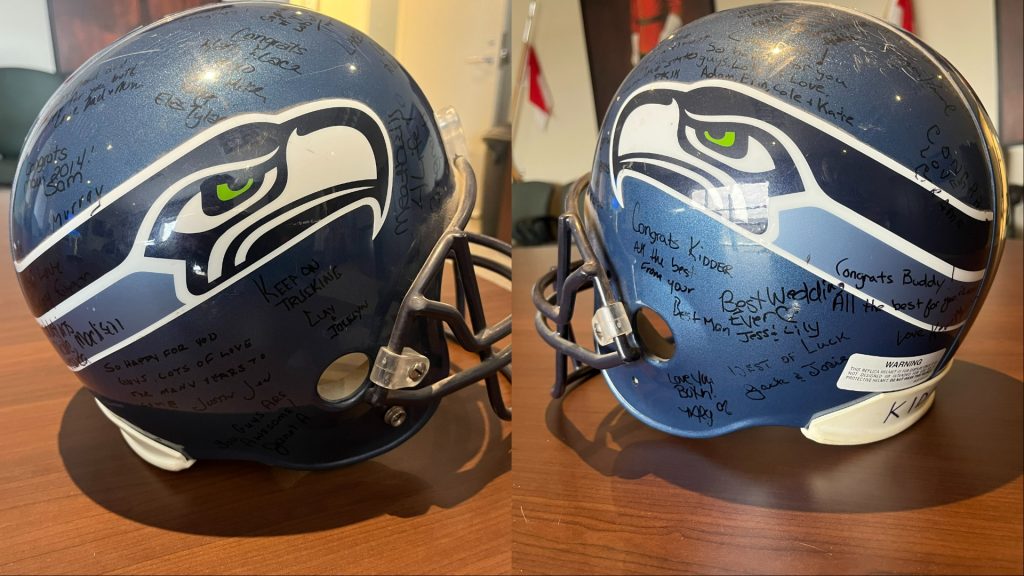 RCMP seek owners of Seattle Seahawks helmet used as wedding guestbook