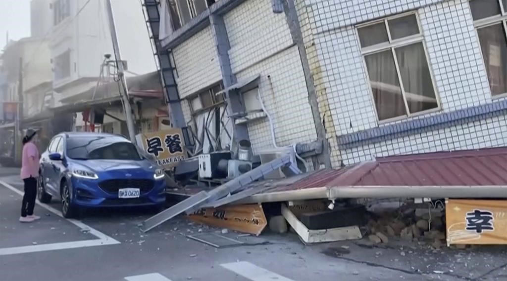 Taiwan's strongest earthquake in nearly 25 years damages buildings and causes a small tsunami