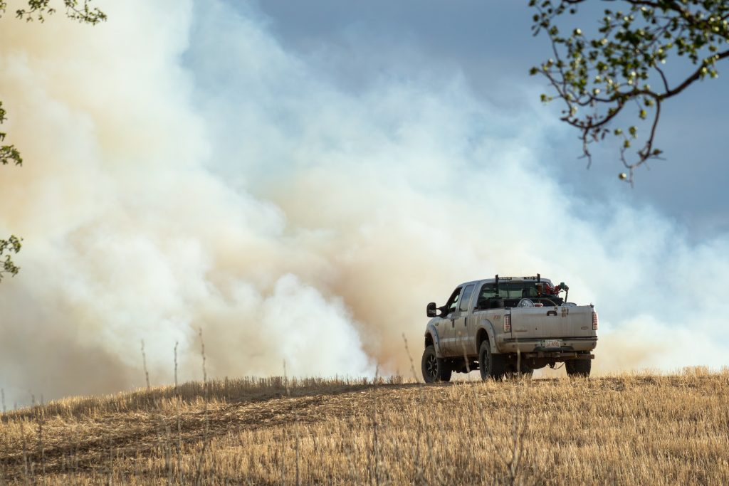 Smoke billows from the Teepee Creek wildfire in May, 2024.