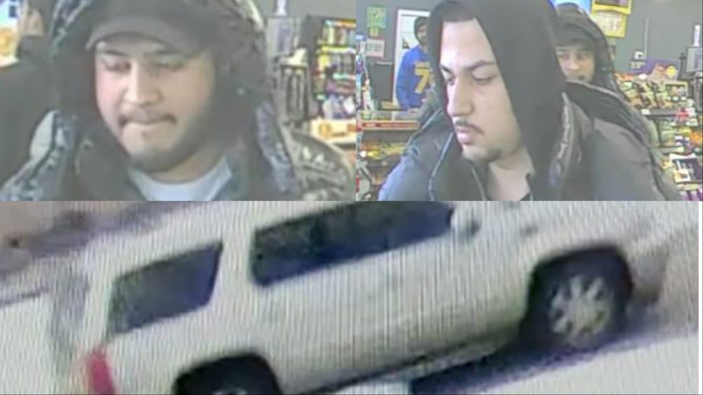 Calgary police are asking for help from the public to identify two men thought to be connected to a recovered vehicle in December 2023. (Calgary police)