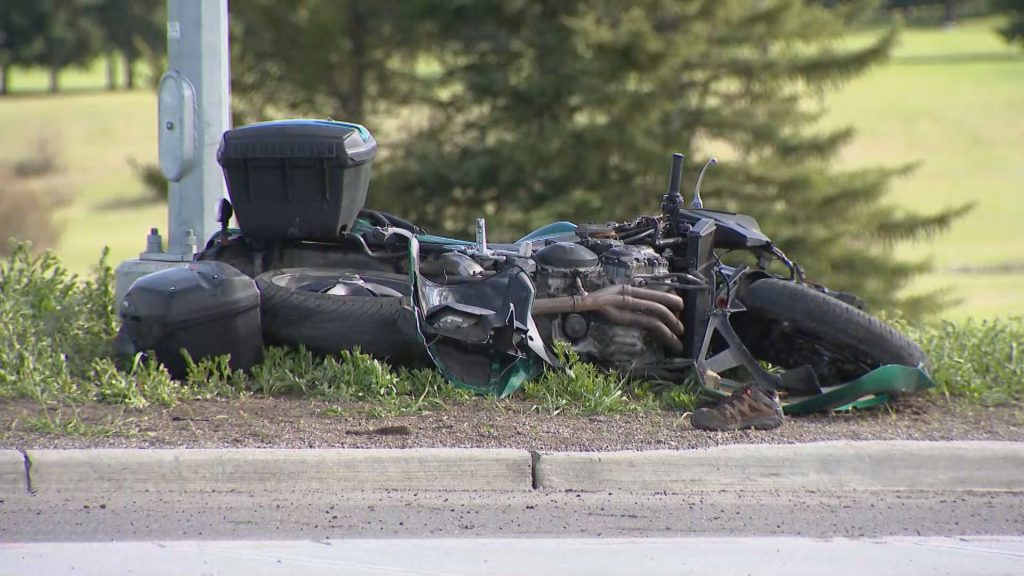 One dead in crash involving motorcycle west of Calgary