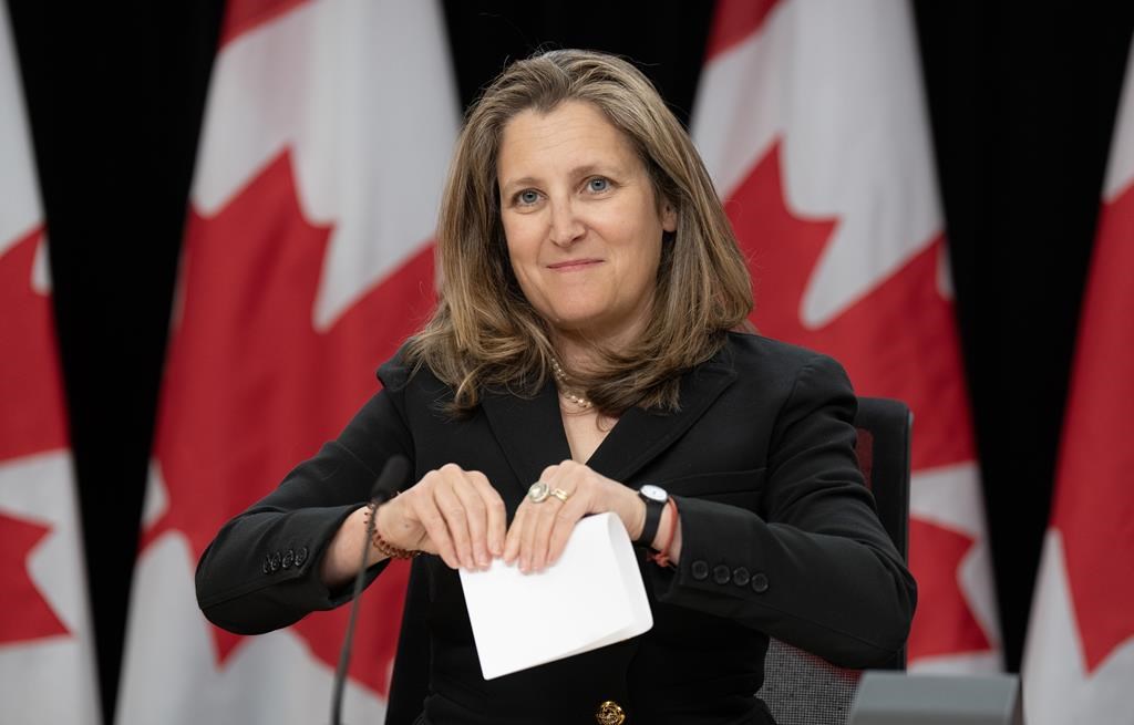 Freeland says capital gains proposal will be tabled before summer break