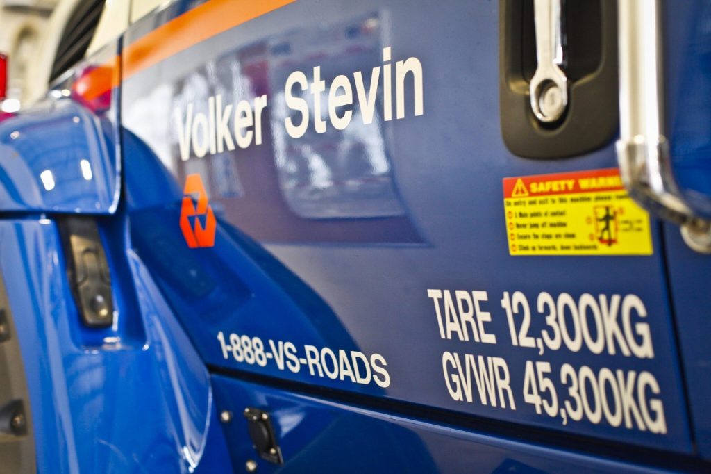 A Volker Stevin logo is shown on a company truck. (Volker Stevin)