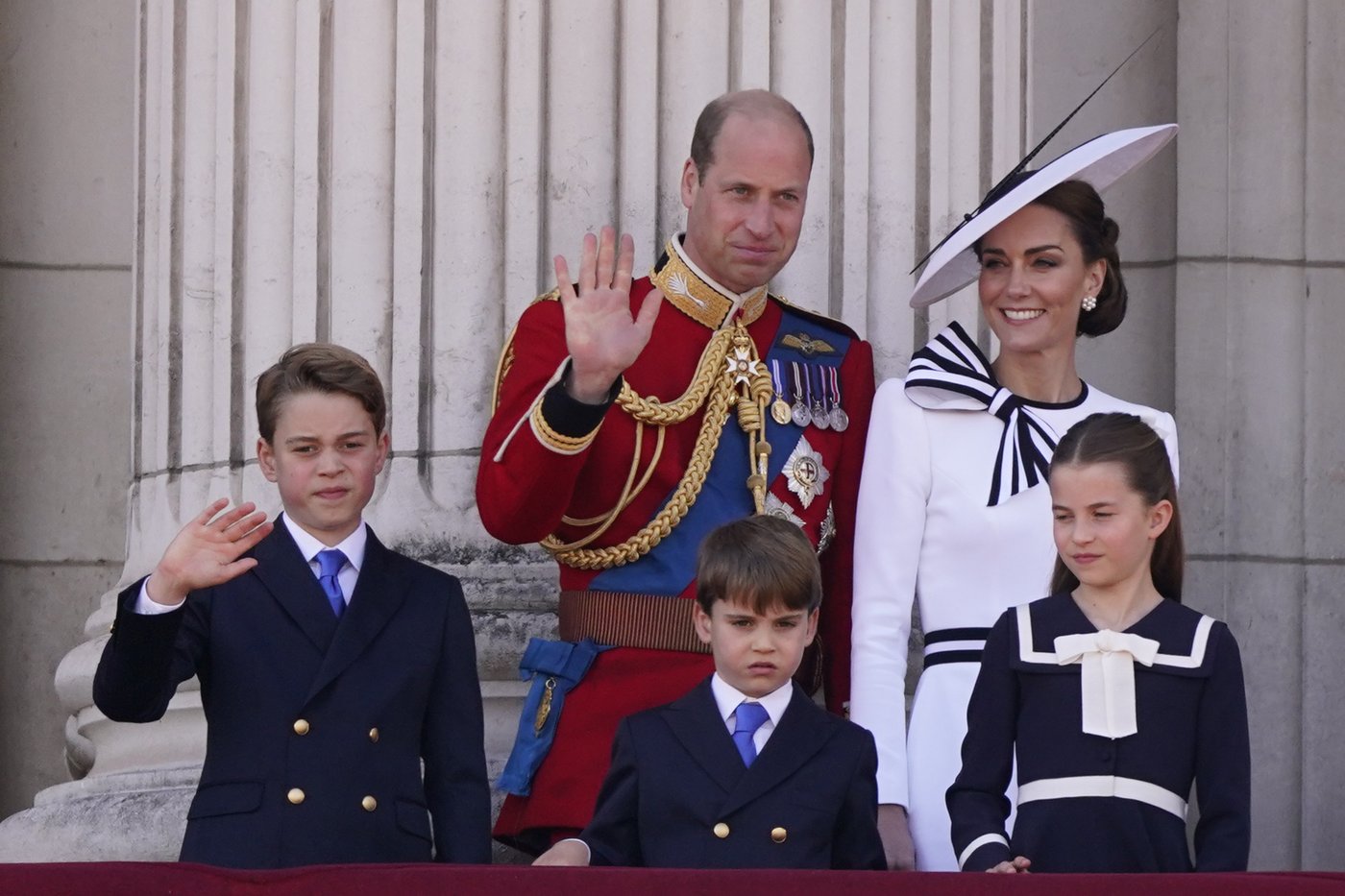 UK royals unite on palace balcony, with Kate back at her first public