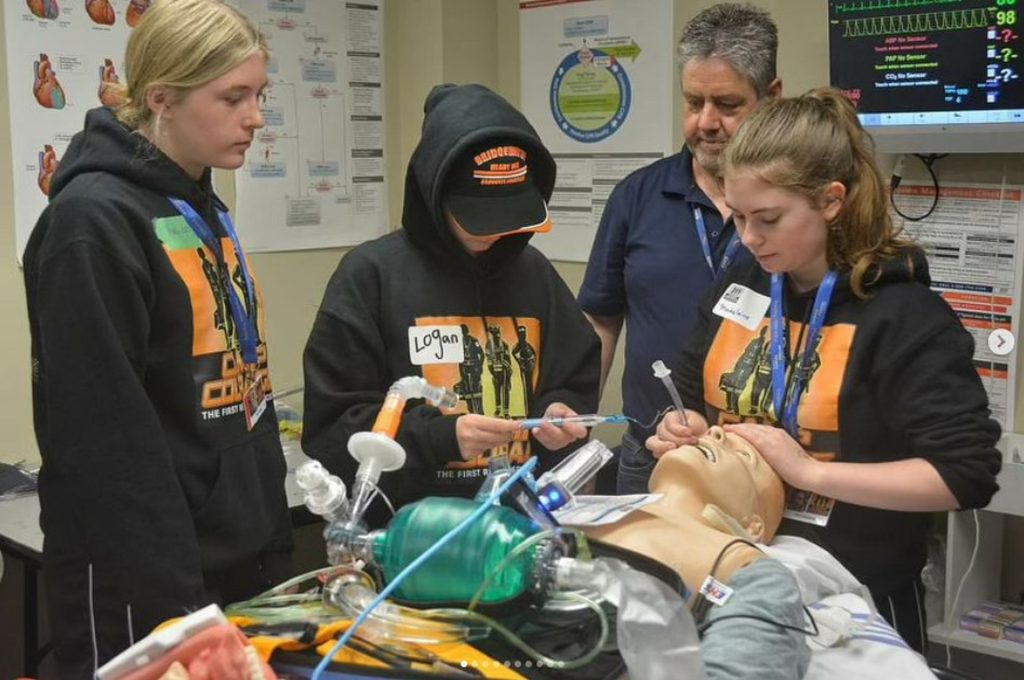 Participants in Calgary's Camp Courage learn about life as a Critical Care Paramedic, including Cardiac arrest stimulation, how to suture, and how to properly use the CPAP, TPod and Traction splint on a patient. (Camp Courage, Instagram)