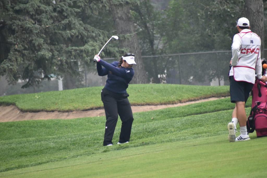 Lilia Vu during her first round at the CPKC Women's Open in Calgary on July 25, 2024. (Sandra Prusina, 660 NEWS)