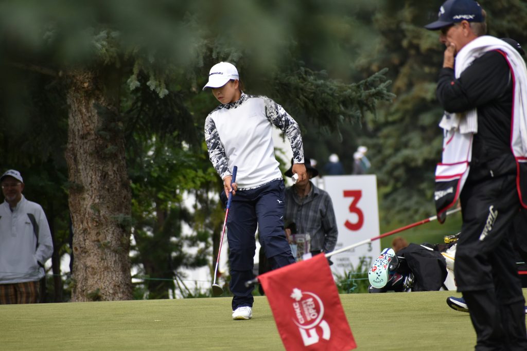 Mao Saigo during the third round at the CPKC Women's Open in Calgary on July 27, 2024. (Sandra Prusina, 660 NEWS)