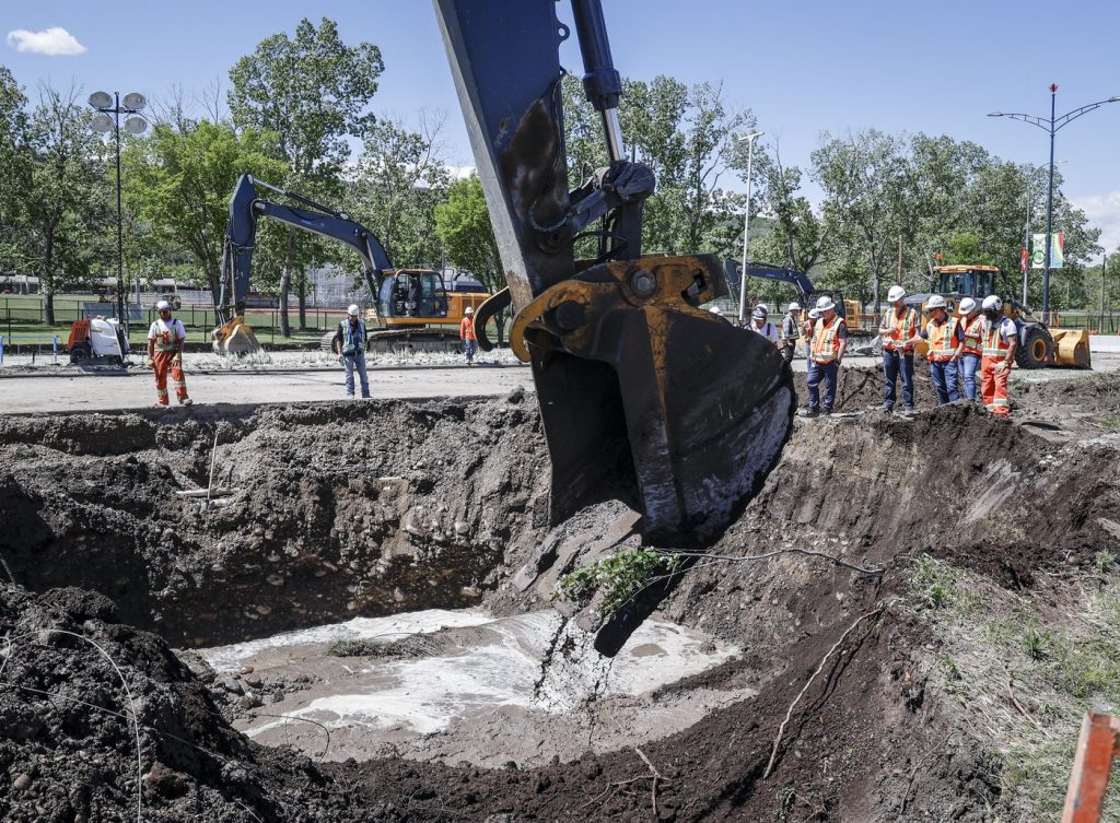 Work to repair a major water main stretches into a second day