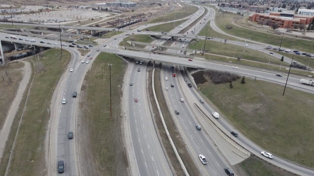 The Deerfoot Trail and Memorial Drive interchange in Calgary's northeast. (Nick Blakeney, CityNews file image)