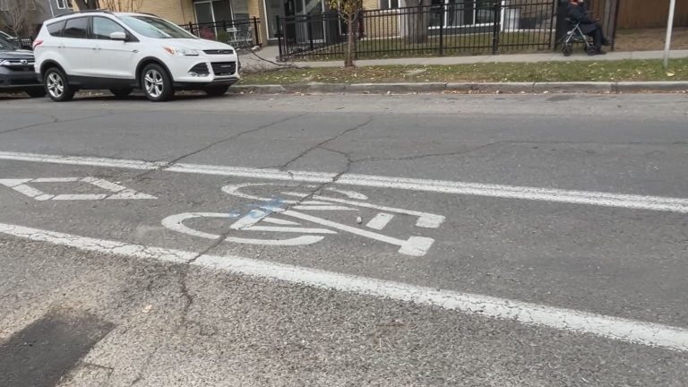 A bike lane along 15 Avenue SW in Calgary's Beltline community. CityNews/Margot Rubin
