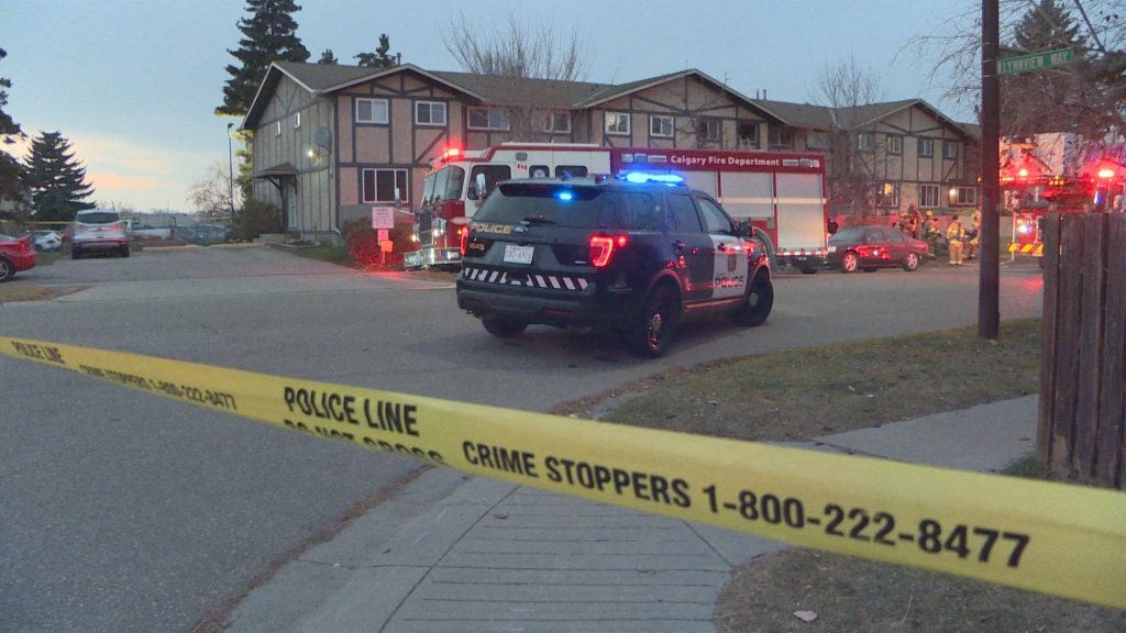 Elderly woman dead, man to hospital after fire at SE Calgary townhouse