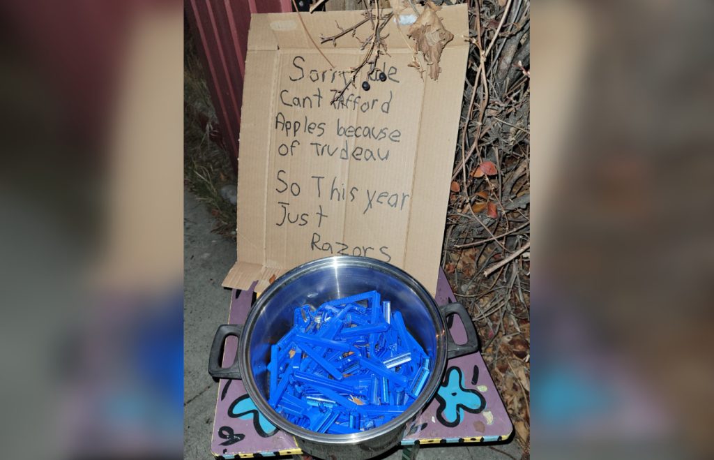 Razorblades offered as Halloween treats leave parents outraged