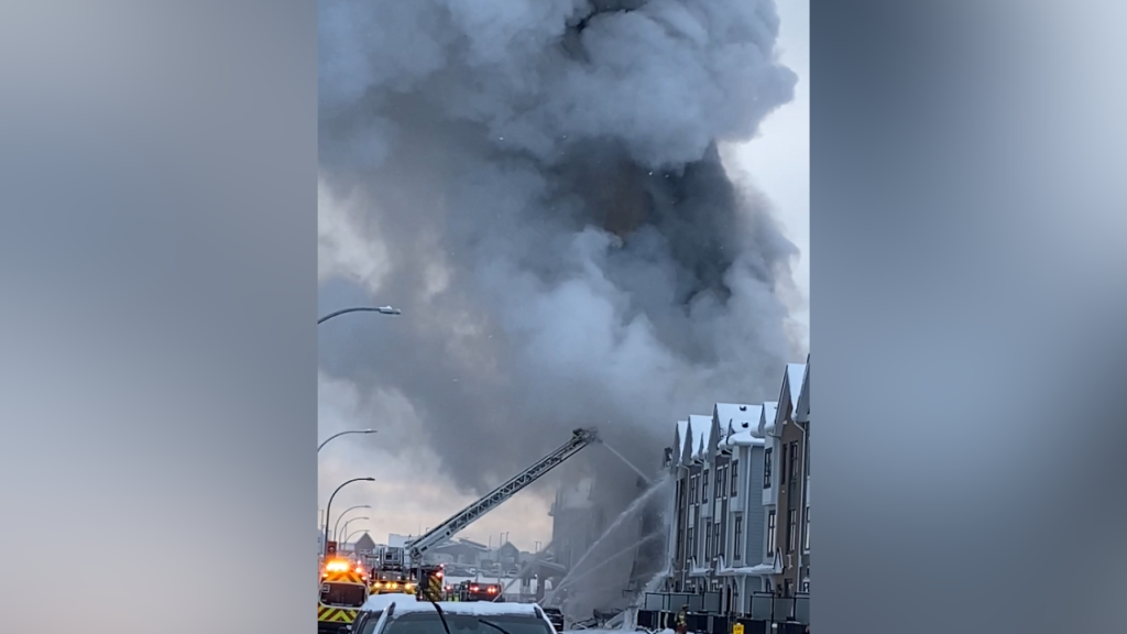 Crews responding to explosion, fire at SE Calgary townhouse complex