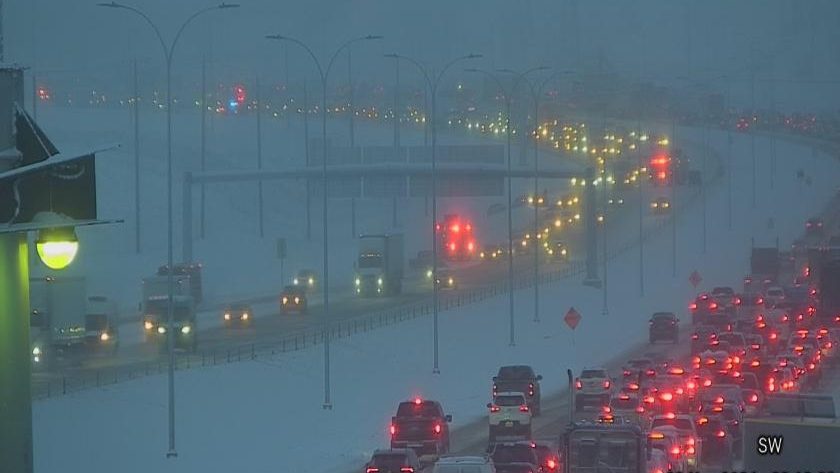 Multiple crashes reported across Calgary due to slick roads