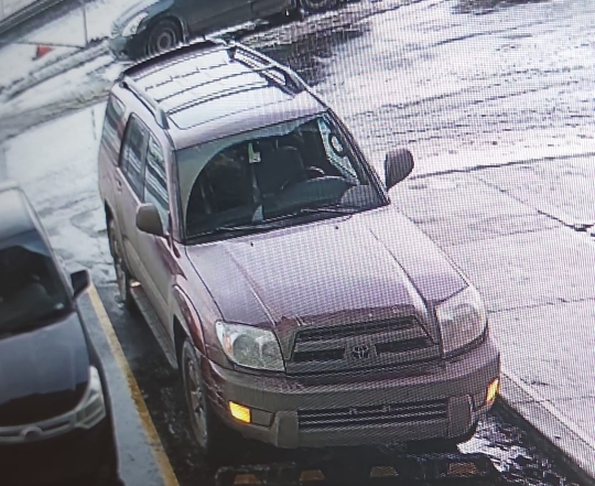 A 2005 burgundy Toyota 4Runner driven by a woman reported missing from downtown Calgary on Thursday, Feb. 20, 2025