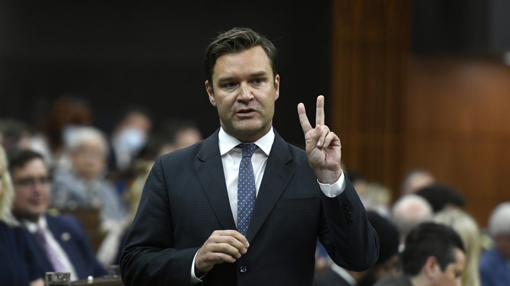 Conservative MP Matt Jeneroux rises during Question Period in the House of Commons on Parliament Hill in Ottawa on Tuesday, May 31, 2022. THE CANADIAN PRESS/Justin Tang