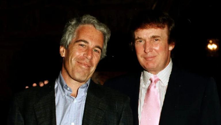 Jeffrey Epstein is photographed with Donald Trump. Photo: Getty Images.
