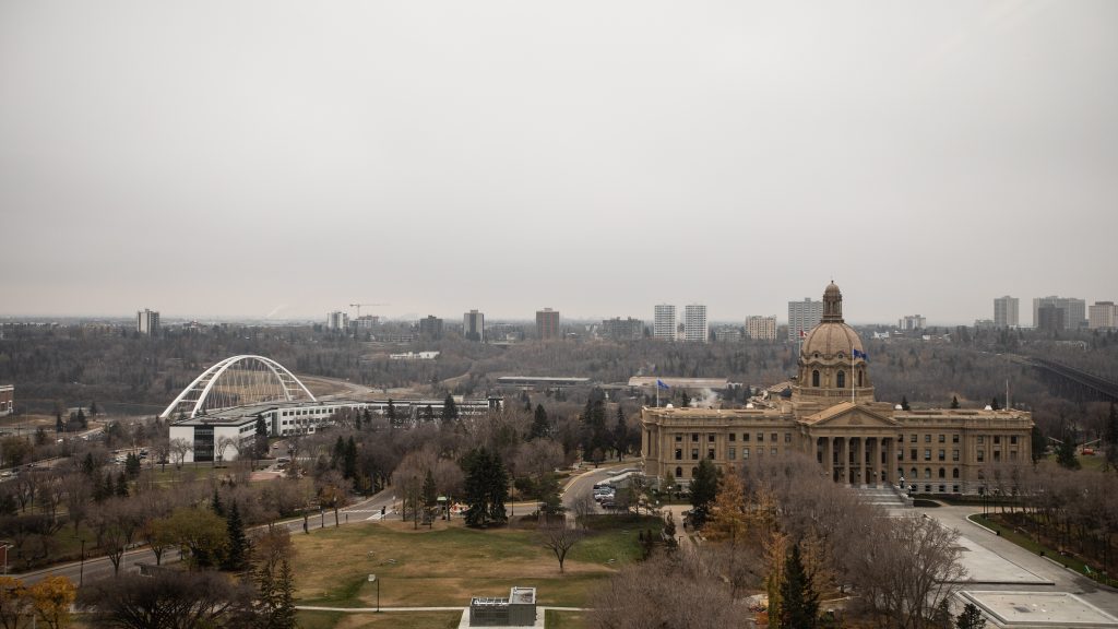 The Alberta legislature is shown in Edmonton, on Thursday, Oct. 31, 2024. THE CANADIAN PRESS/Jason Franson