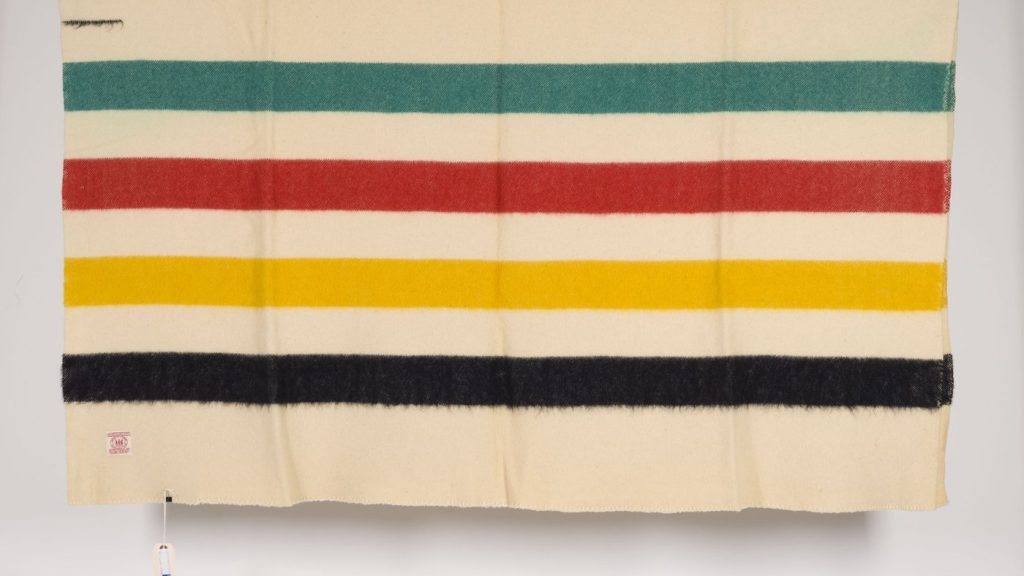 A 3.5 point blanket from 1932 that Hudson's Bay is slated to auction off is shown in this handout image. THE CANADIAN PRESS/Handout - Heffel Fine Art Auction House (Mandatory Credit)