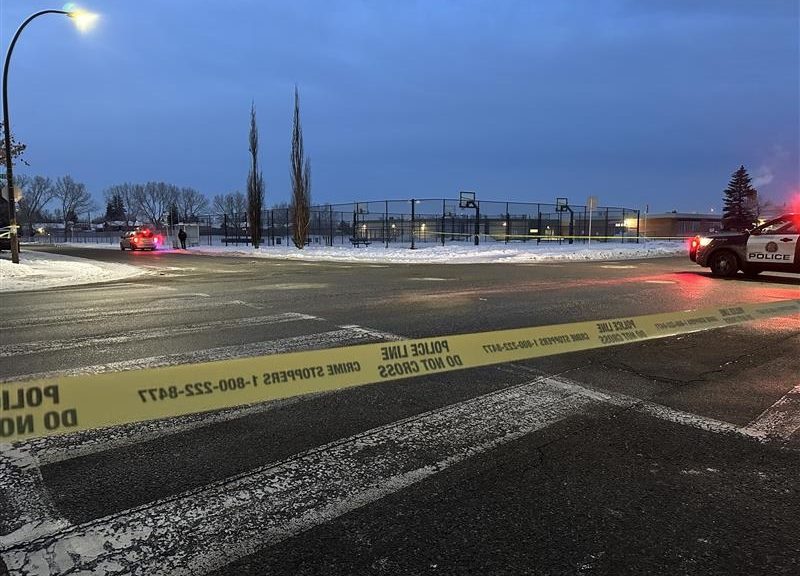 The scene of a fatal shooting in the southeast Calgary community of Lynnwood on Wednesday, Dec. 10, 2025. (Matt Johnson, CityNews image)