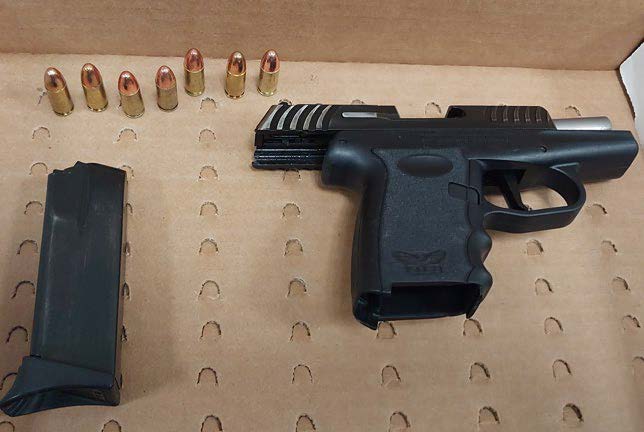 A firearm seized from a vehicle after police took two suspects into custody while in the Red Carpet community in Calgary, which happened on Thursday, Dec. 11, 2025