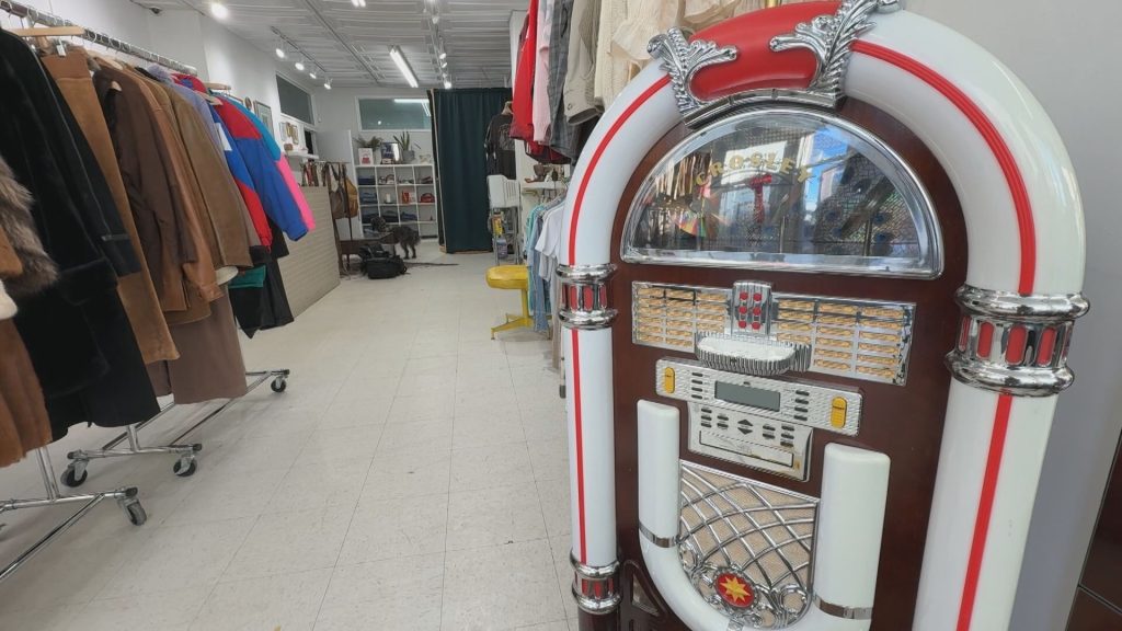 The interior of 'All Things GQ' in the Bridgeland area in Calgary on Saturday, Jan. 31, 2026. The storefront now has a mobile store, which was made in response to construction disruptions in the area