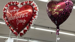 Valentine's Day Valentine's Day balloons are displayed at a grocery store in Buffalo Grove, Ill., Monday, Feb. 9, 2026. (AP Photo/Nam Y. Huh)