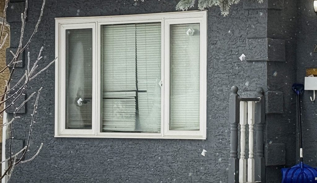 The side of a home  in northeast Martindale that's been riddled with bullets on Wednesday, March 4, 2026