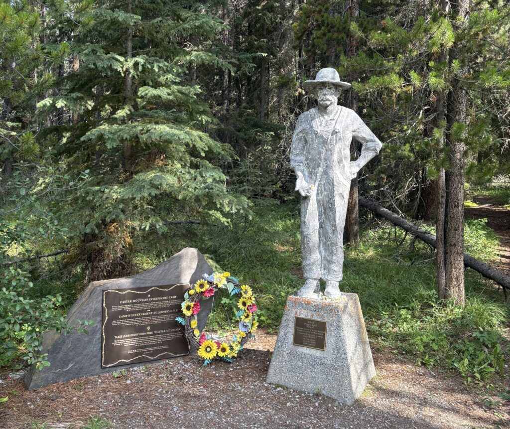 An image of the Castle Mountain Internment Camp Memorial in Banff National Park before plaques were reported missing on May 28, 2026