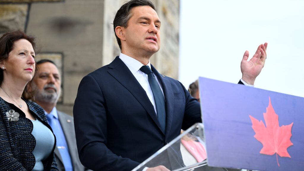 Conservative Party Leader Pierre Poilievre speaks during a press conference in Ottawa, on Friday, May 29, 2026. THE CANADIAN PRESS/Spencer Colby
