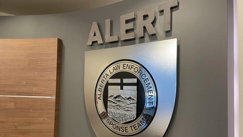 FILE - Logo for the the Alberta Law Enforcement Response Teams (ALERT). (Rod Maldaner, CityNews)