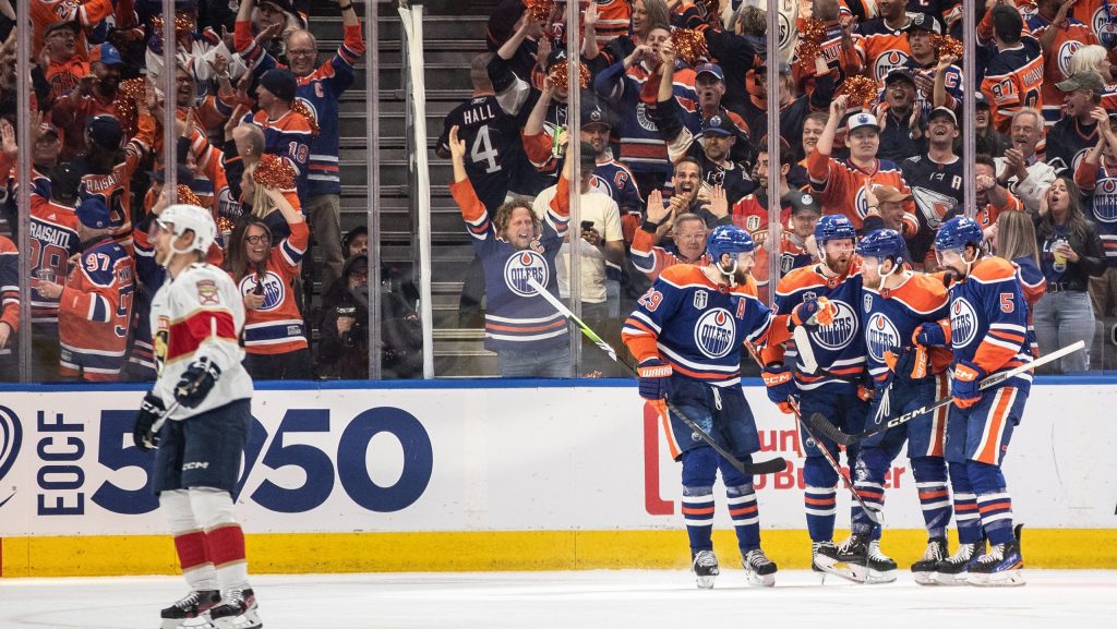 Put the brooms away: Oilers stave off elimination with 8-1 thumping of Panthers in Game 4